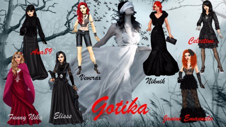 Gotika (1.miesto - Elisss; 2.miesto - Janine Emanuela a Niknik; 3.miesto - Celestine..)